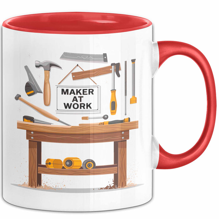 Handwerker Tasse Geschenk Lustige Geschenkidee Spruch Für Macher Rot Trendation