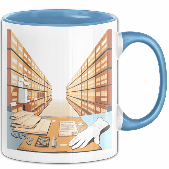 Archivar Tasse Geschenk Lustige Geschenkidee Spruch Für Akten Bewahrer Blau Trendation