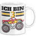 3. Geburtstag Geschenk Tasse Becher Jungs Trucks Geburtstagsgeschenk Ich Bin 3 Weiß Trendation