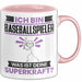 Baseballspieler Tasse Geschenk für Baseballspieler Geburtstag Lustiger Spruch Kaffee-Becher Was Ist Deine Superkraft Rosa Trendation