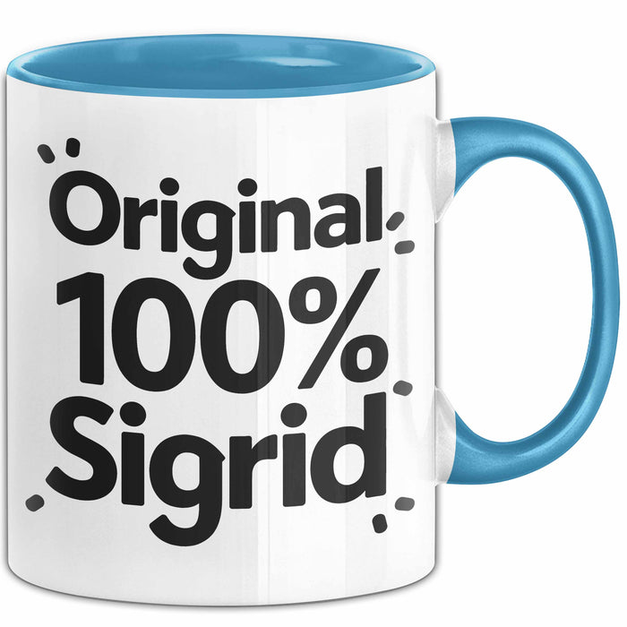 Sigrid Tasse Geschenk Original 100% Sigrid Geschenkidee Geburtstag Blau Trendation