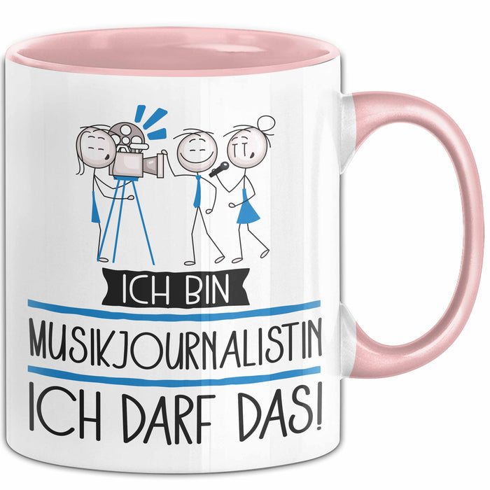 Geschenk für Musikjournalistin Tasse Lustige Geschenkidee Geburtstag Ich Bin Musikjournalistin Ich Darf Das Rosa Trendation