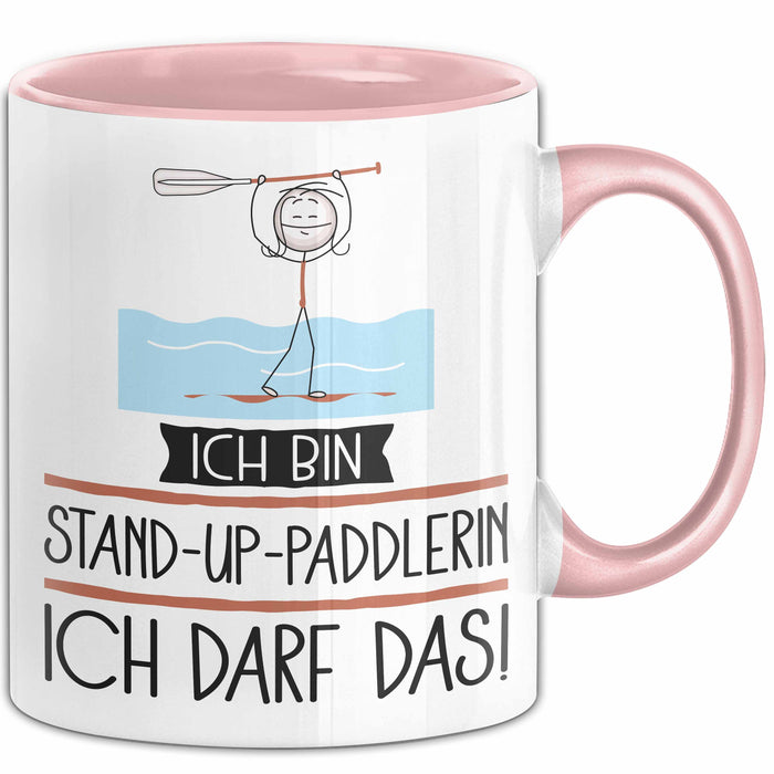 Geschenk für Stand-Up-Paddlerin Tasse Lustige Geschenkidee Geburtstag Ich Bin Stand-Up-Paddlerin Ich Darf Das Rosa Trendation