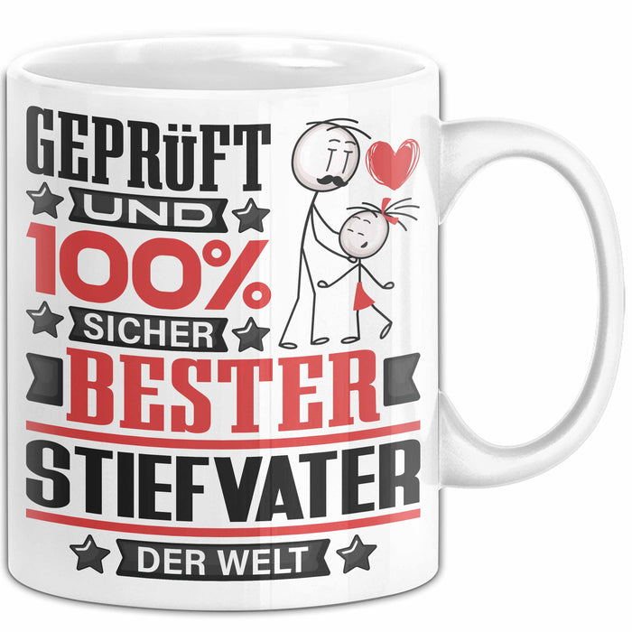 Stiefvater Geschenk Lustiger Spruch für Stiefvater Geschenkidee Bester Stiefvater Der Welt Weiß Trendation