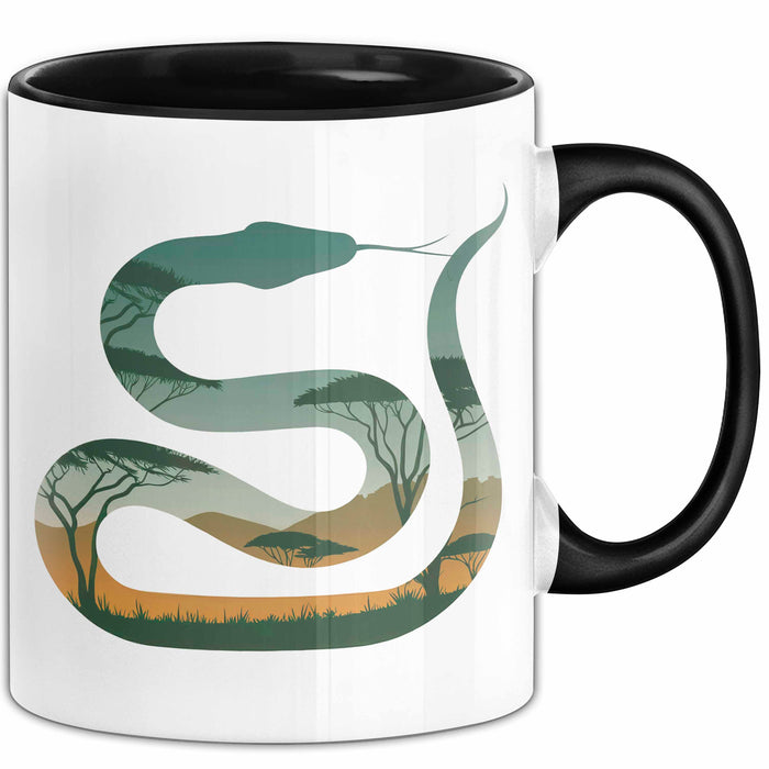 Reptil Schlange Tier Tasse Geschenk Lustige Geschenkidee Spruch Schwarz Trendation