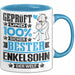 Enkelsohn Geschenk Lustiger Spruch für Enkelsohn Geschenkidee Bester Enkelsohn Der Welt Blau Trendation