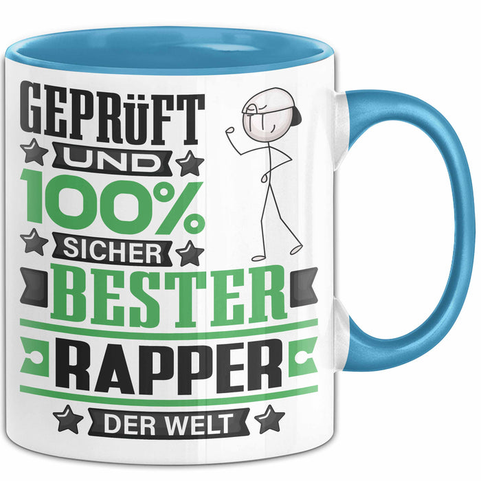 Rapper Geschenk Lustiger Spruch für Rapper Geschenkidee Bester Rapper Der Welt Blau Trendation