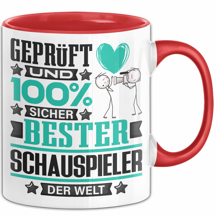 Schauspieler Geschenk Lustiger Spruch für Schauspieler Geschenkidee Bester Schauspieler Der Welt Rot Trendation