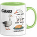 Gans Tier Gänse Bauer Tasse Becher Geschenk Lustige Geschenkidee Spruch Gänsearten Grün Trendation