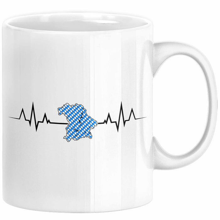Bayern Tasse Geschenk Bayrische Liebe Geschenkidee München Herzschlag Tasse Kaffee-Becher Krug Weiß Trendation
