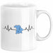 Bayern Tasse Geschenk Bayrische Liebe Geschenkidee München Herzschlag Tasse Kaffee-Becher Krug Weiß Trendation