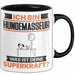 Hundemasseur Tasse Geschenk für Hundemasseur Geburtstag Lustiger Spruch Kaffee-Becher Was Ist Deine Superkraft Schwarz Trendation