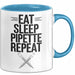 Biologe Tasse Geschenk Essen Schlafen Pipettieren Blau Trendation