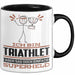 Triathlet Geschenk Tasse Ich Bin Triathlet Aber Sag Doch Einfach Superheld Lustige Geschenkdiee für Triathlet Kaffee-Becher Schwarz Trendation