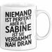 Sabine Tasse Geschenk Niemand Ist Perfekt Sabine Verdammt Nah Dran Geschenkidee Weiß Trendation