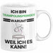 Trampolinspringer Geschenk Tasse Lustiger Spruch Ich Bin Trampolinspringer Warum Weil Ich Es Kann Geschenkidee Bester Trampolinspringer Geburtstag Kaffee-Becher Weiß Trendation