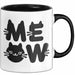 Katzen Tierliebhaber Tasse Geschenk Lustige Geschenkidee Spruch Meow Schwarz Trendation