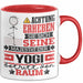 Yogi Geschenk Tasse Lustiger Spruch Erheben Sie Sich Der Yogi Betritt den Raum Rot Trendation