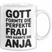 Anja Tasse Geschenk Gott Formte Die Perfekte Frau Anja Geschenkidee Weiß Trendation