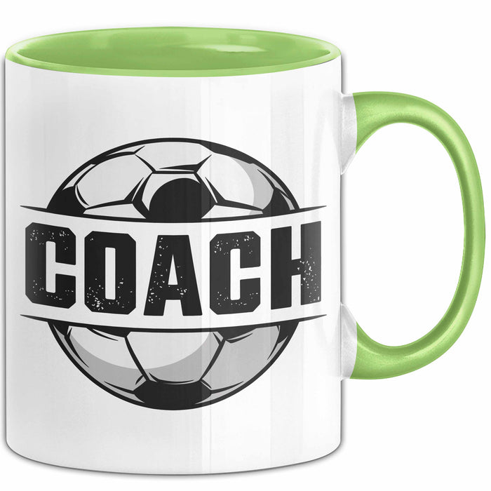 Fußballtrainer Fußballmannschaft Tasse Geschenk Lustige Geschenkidee Spruch Football Trainer Grün Trendation