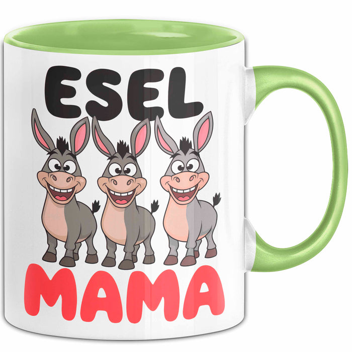 Esel Mama Tasse Geschenk Lustige Geschenkidee Spruch Esel Mama Grün Trendation