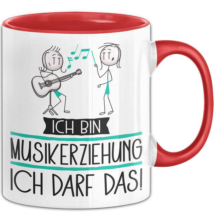 Geschenk für Musikerziehung Tasse Lustige Geschenkidee Geburtstag Ich Bin Musikerziehung Ich Darf Das Rot Trendation