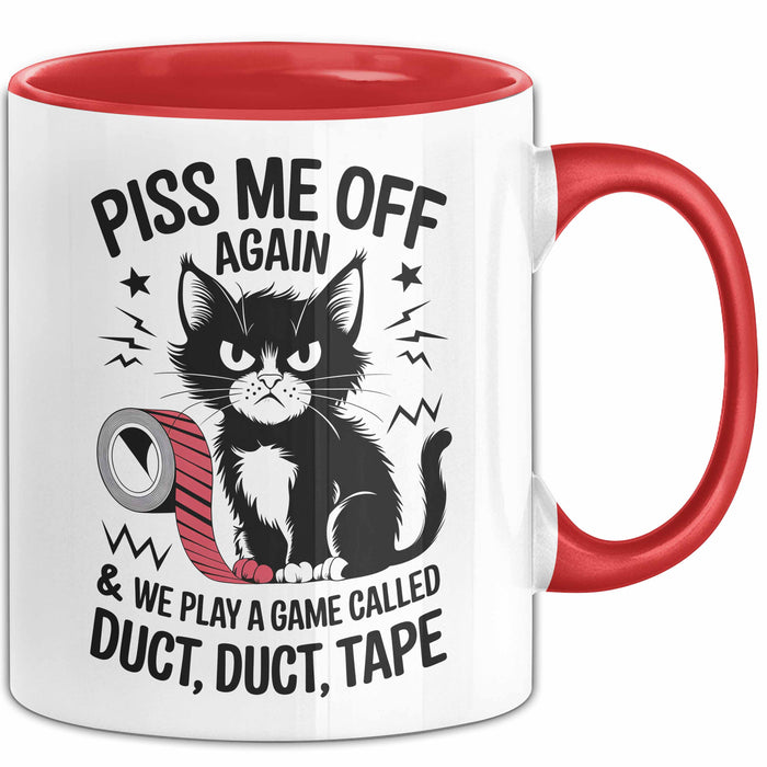 Katzen Tasse Geschenk Duct Duct Tape Geschenkidee Lustig Katze Sarkasmus Rot Trendation