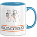 Geschenk für Rucksackreisende Tasse Lustige Geschenkidee Geburtstag Ich Bin Rucksackreisende Ich Darf Das Blau Trendation