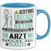Arzt Geschenk Tasse Lustiger Spruch Erheben Sie Sich Der Arzt Betritt den Raum Blau Trendation