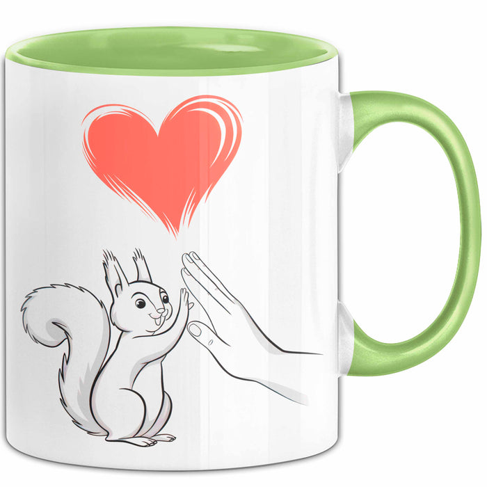 Eichhörnchen Tierliebhaber Tasse Geschenk Lustige Geschenkidee Spruch Grün Trendation