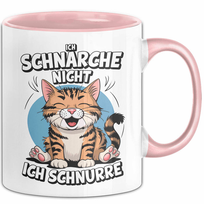 Schlafende Katze Tasse Geschenk Lustige Geschenkidee Spruch Ich Schnarche Nicht Ich Schnurre Rosa Trendation