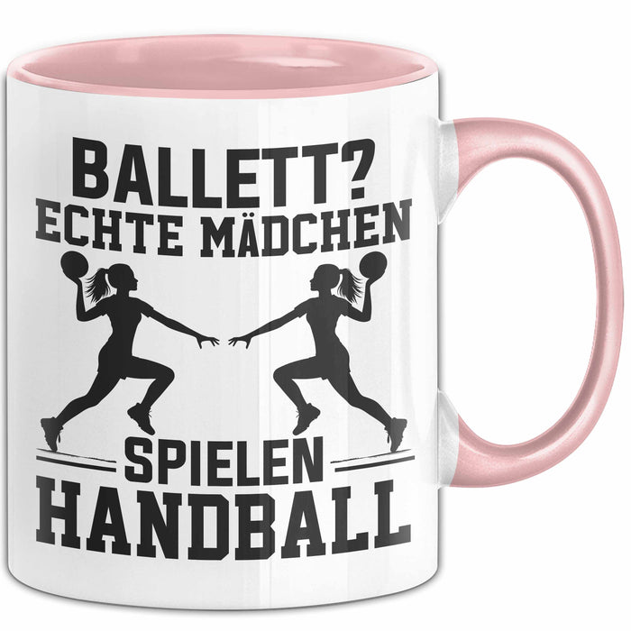 Handball-Spielerin Tasse Geschenk Frauen Ballett Echte Mädchen Spielen Handball Rosa Trendation