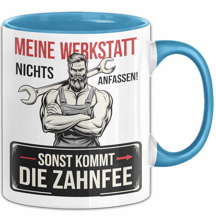 Handwerker Tasse Geschenk Fass Nichts In Der Werkstatt An Blau Trendation