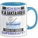 Kajakfahrer Tasse Geschenk für Kajakfahrer Geburtstag Lustiger Spruch Kaffee-Becher Was Ist Deine Superkraft Blau Trendation