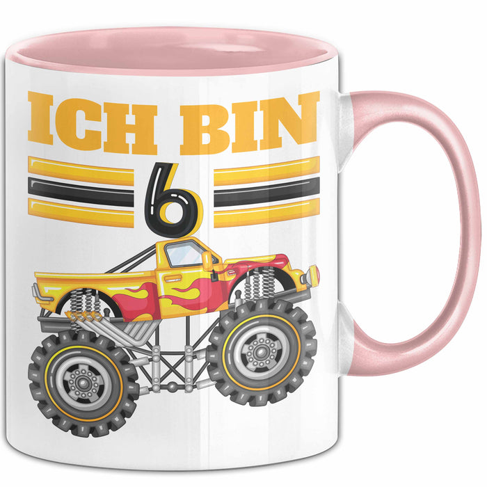 6. Geburtstag Geschenk Tasse Becher Jungs Trucks Geburtstagsgeschenk Ich Bin 6 Rosa Trendation