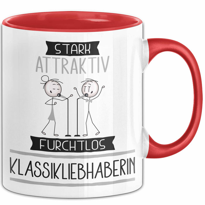 Klassikliebhaberin Tasse Geschenk Becher Stark Attraktiv Furchtlos Klassikliebhaberin Lustige Geschenkidee Rot Trendation