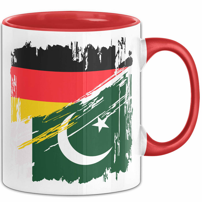 Pakistan Deutschland Flagge Halb Deutscher Halb Pakistaner Fußball Germany 2025 Europa Pakistan Rot Trendation