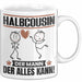 Halbcousin Tasse Geschenk für Halbcousin Der Mann Der Alles Kann Geschenkidee zum Geburtstag Weiß Trendation