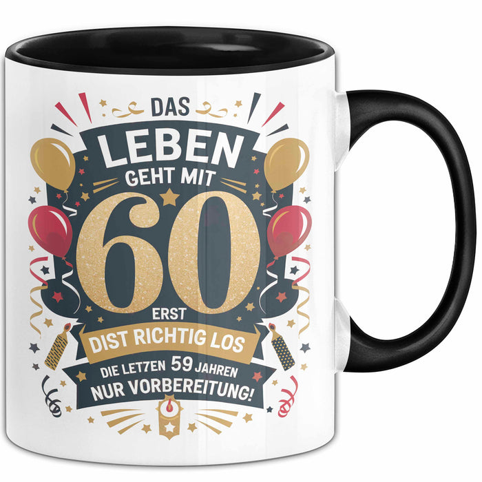60. Geburtstag Tasse Geschenkidee Das Leben Beginnt Mit 60 Trendation