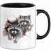 Waschbär Tierliebhaber Tasse Geschenk Lustige Geschenkidee Spruch Schwarz Trendation
