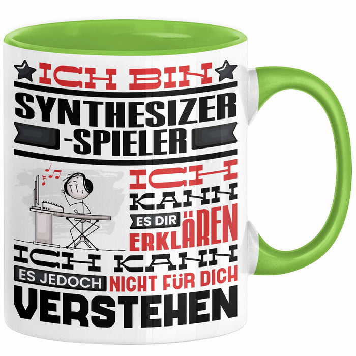 Synthesizer-Spieler Geschenk Tasse Lustige Geschenkdiee für einen Synthesizer-Spieler Geburtstag Ich Bin Synthesizer-Spieler Ich Kann Es Dir Erklären Aber Nicht Für Dich Verstehen Grün Trendation