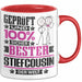 Stiefcousin Geschenk Lustiger Spruch für Stiefcousin Geschenkidee Bester Stiefcousin Der Welt Rot Trendation