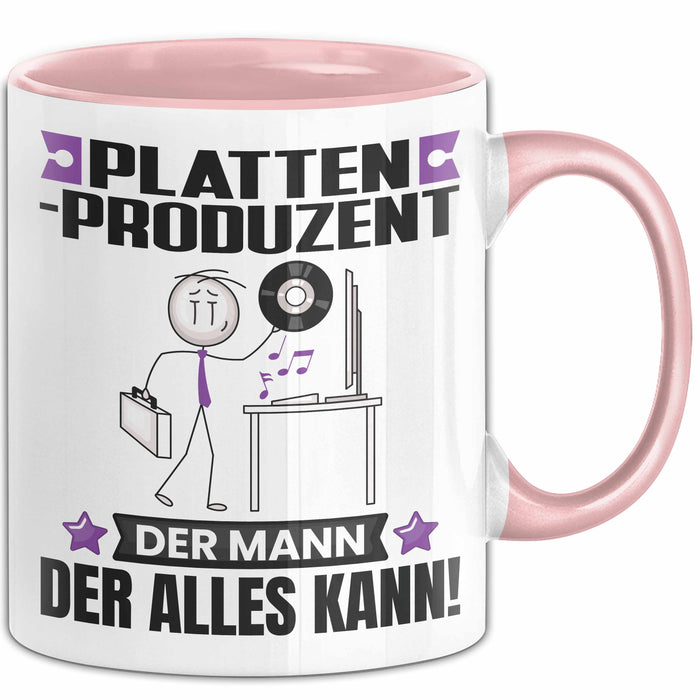 Plattenproduzent Tasse Geschenk für Plattenproduzent Der Mann Der Alles Kann Geschenkidee zum Geburtstag Rosa Trendation