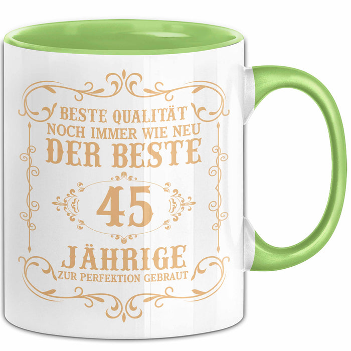 45er Geburtstag Geschenk Männer Vater Mann Noch Immer Der Beste 45-Jährige Zur Perfektion Gebraut Opa Grün Trendation
