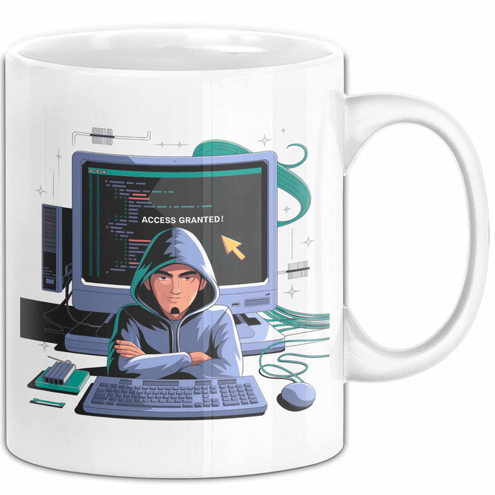 Ethical Hacker Tasse Geschenk Lustige Geschenkidee Spruch Für White Hat Codierer Weiß Trendation