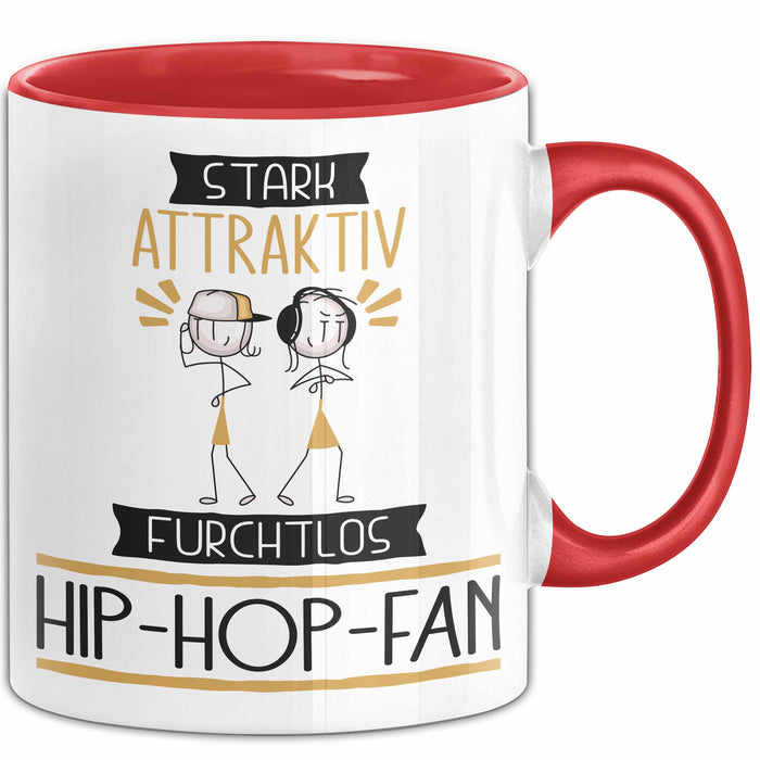 Hip-Hop-Fan Tasse Geschenk Becher Stark Attraktiv Furchtlos Hip-Hop-Fan Lustige Geschenkidee Rot Trendation