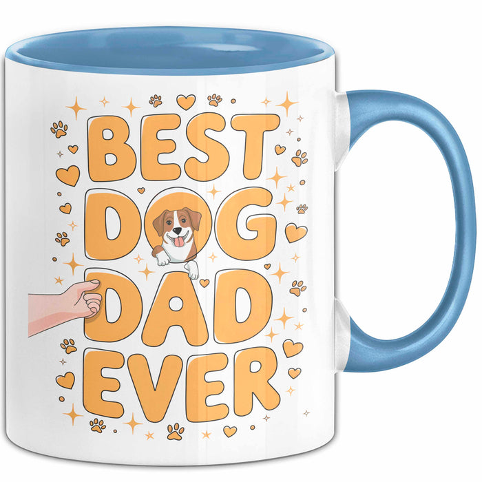 Hunde Papa Tasse Geschenk Lustige Geschenkidee Spruch Für Hunde Eltern Blau Trendation
