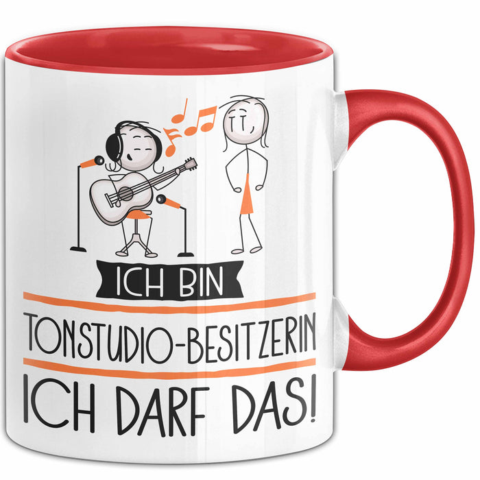 Geschenk für Tonstudio-Besitzerin Tasse Lustige Geschenkidee Geburtstag Ich Bin Tonstudio-Besitzerin Ich Darf Das Rot Trendation