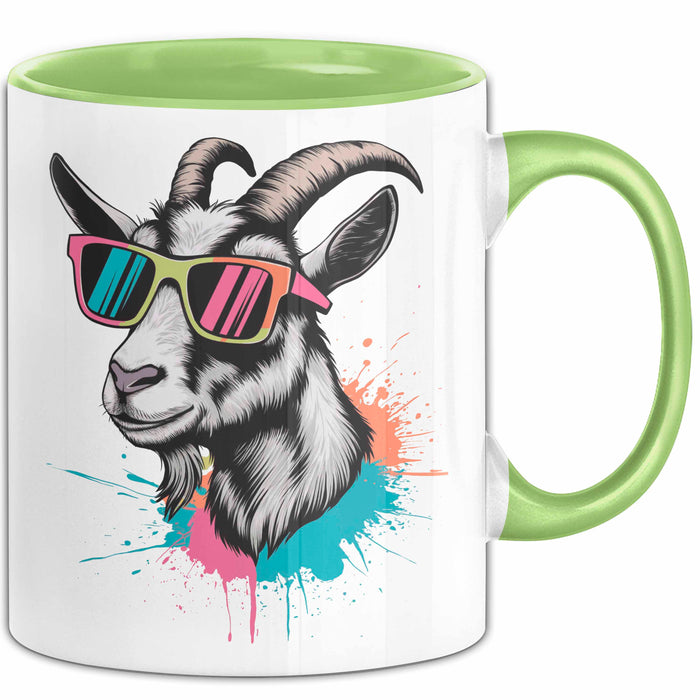 Ziegenbauer Ziegen Tier Sonnenbrille Tasse Geschenk Lustige Geschenkidee Spruch Grün Trendation