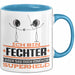 Fechter Geschenk Tasse Ich Bin Fechter Aber Sag Doch Einfach Superheld Lustige Geschenkdiee für Fechter Kaffee-Becher Blau Trendation